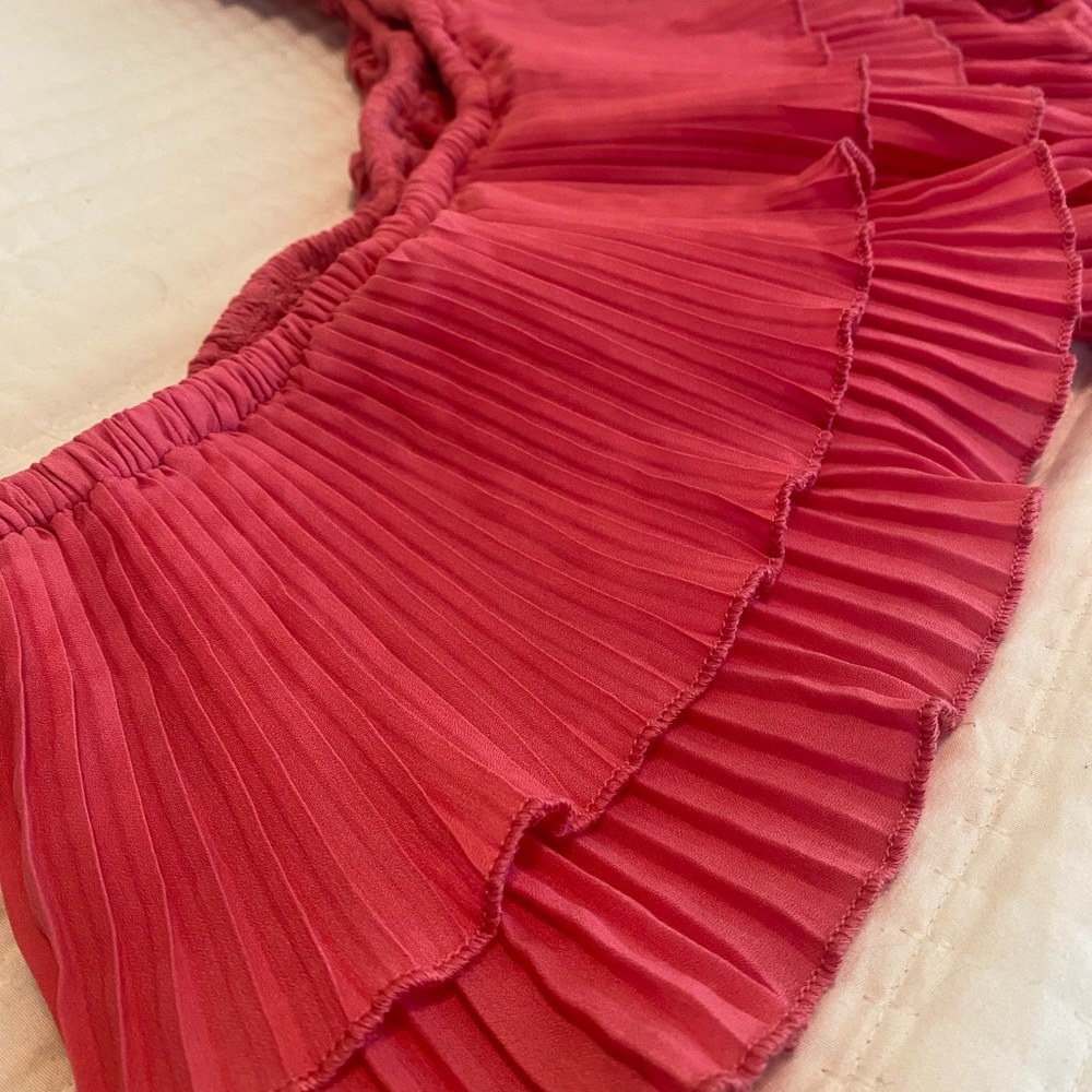 Pleated Off The Shoulder Wide Leg Jumpsuit